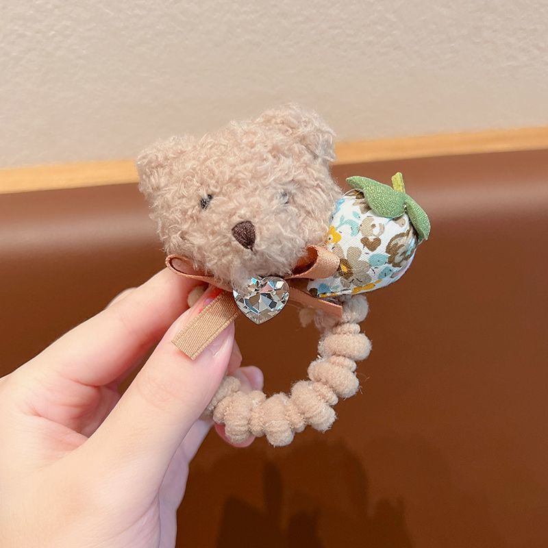 디#갈색 곰 머리끈 1개