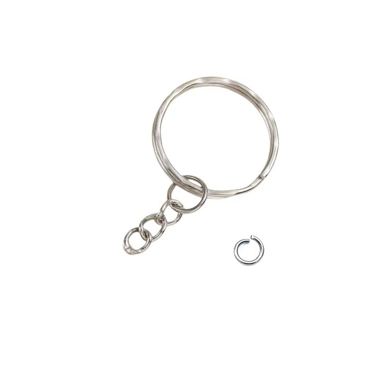 Accesorios de joyería llavero colgando cuatro cadenas llavero colgando anillo plano llavero colgante accesorios llavero abierto anillo