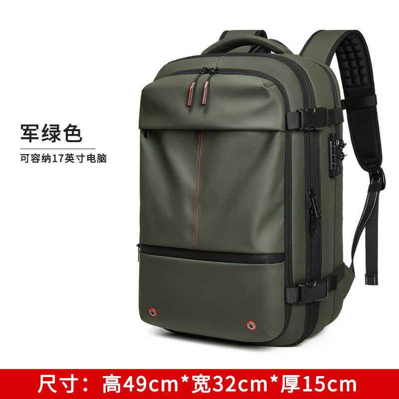 Mochila para hombre de alta calidad, bolso de computadora expandible, bolso de viaje impermeable multifuncional para viajes de negocios, mochila de compresión al vacío