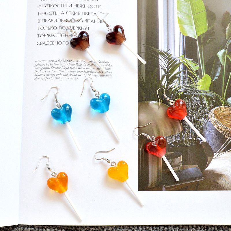 10g Weight 1 Pair Sweet Candy Resin Women's Drop Earrings