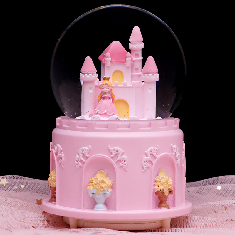 公主城堡水晶球音乐盒少女心女生桌面装饰摆件生日礼物精品店批发