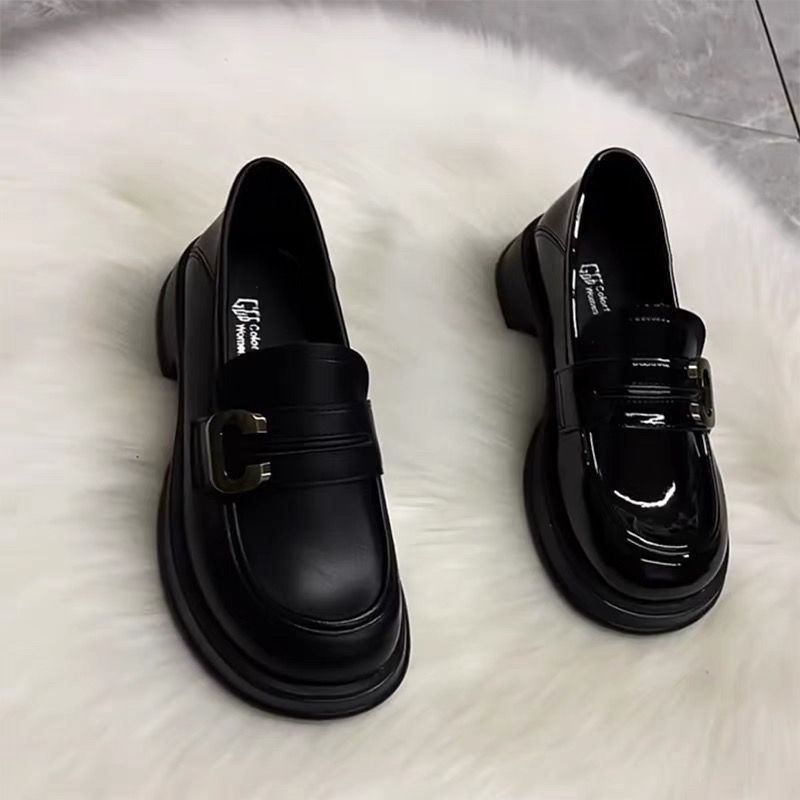 Zapatos de cuero británicos retrógrados franceses zapatos de tacones bajos negros zapatos Lefour 2026 primavera y otoño zapatos uniformes zapatos mujeres