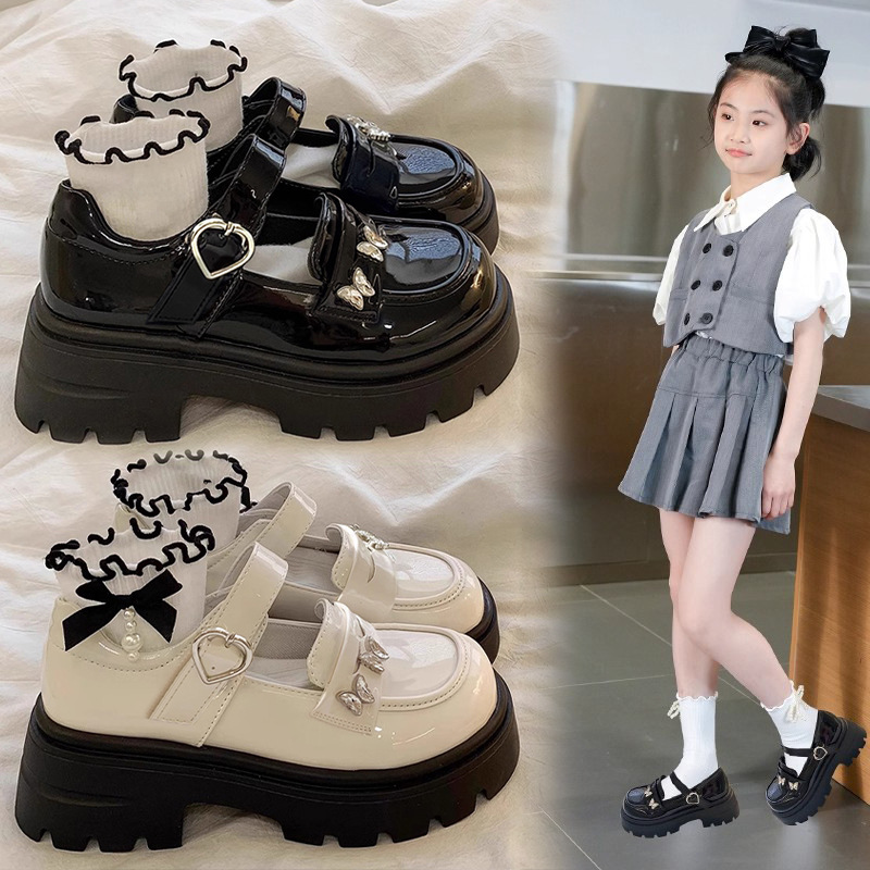 2025 Spring and Autumn New Girls Soft Sole Small Leather Shoes Student Lightweight Casual Shoes Mary Jane Trendy Performance Shoes