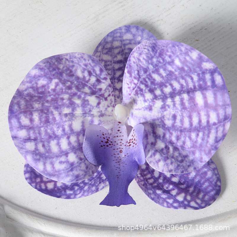 Película blanca Phalaenopsis flor cabeza pétalo simulación flor accesorios tocado horquilla diy flor decorativa de boda hecha a mano