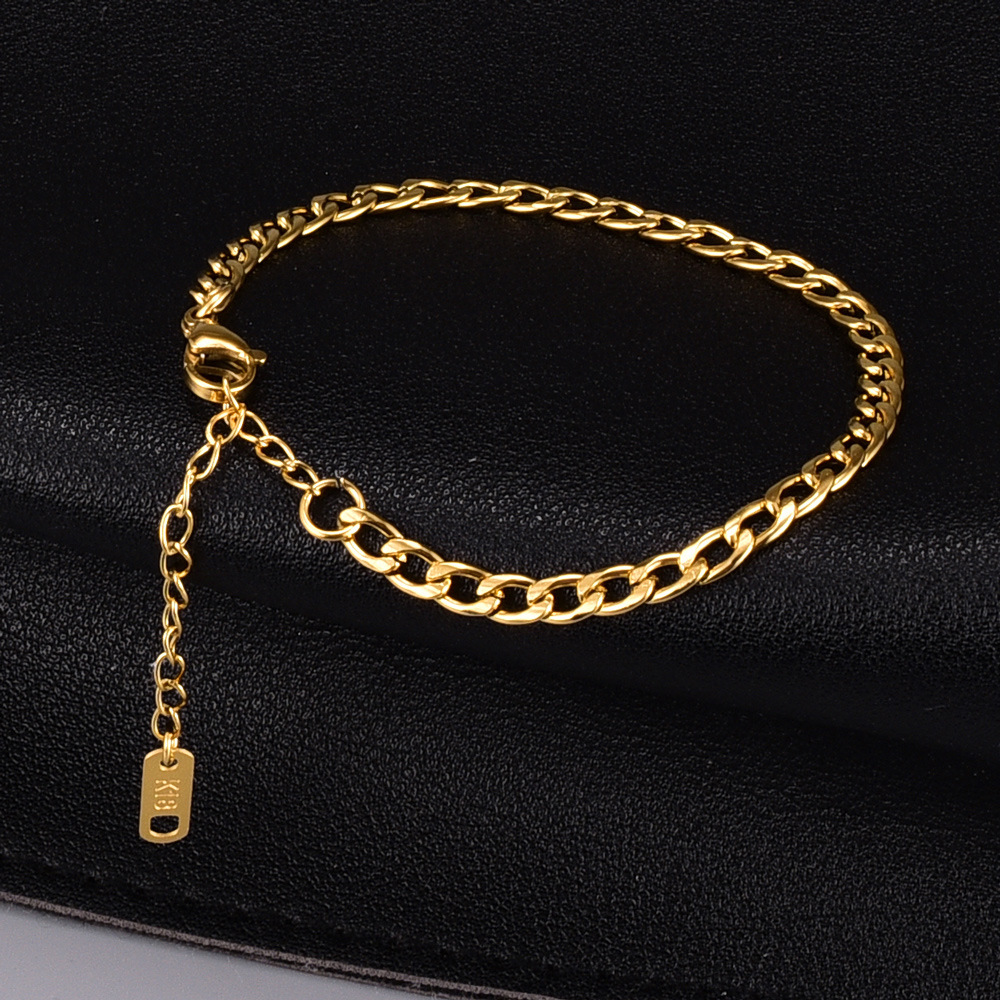 Korean Style Hollow Chain Titanium Steel Bracelet display picture 1