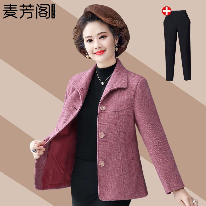 Пальто для мам среднего возраста на весну и осень для женщин в западном стиле, новинка 2024 года, весенняя одежда для женщин среднего и пожилого возраста, модный короткий топ на осень и зиму