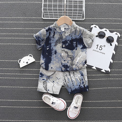 Wholesale export set 2021 summer new children's clothing summer shirt short pants set for young children