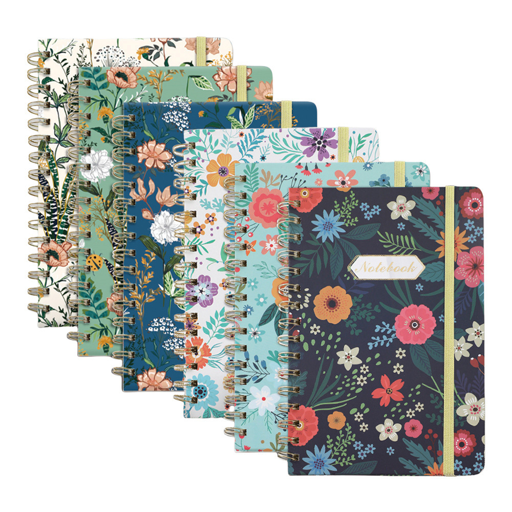 Cross-border Amazon 2025A5 Hard Shell Spiral Notepad with Strap Back with Pocket Metal Coil This Plan