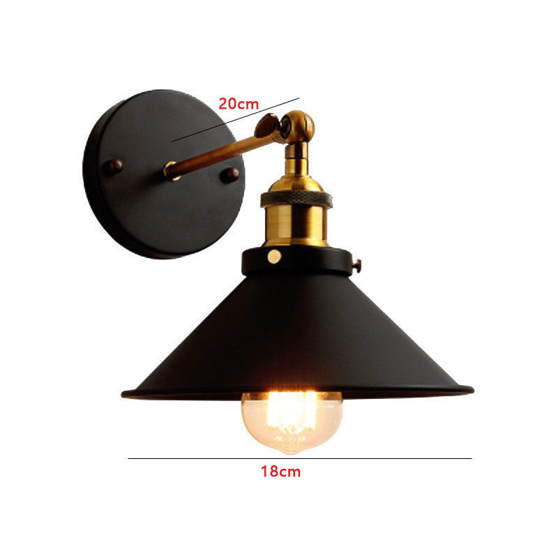 Luz de pared transfronteriza amazónica industrial de hierro forjado creativo balcón pasillo bar dormitorio retro lámpara de pared