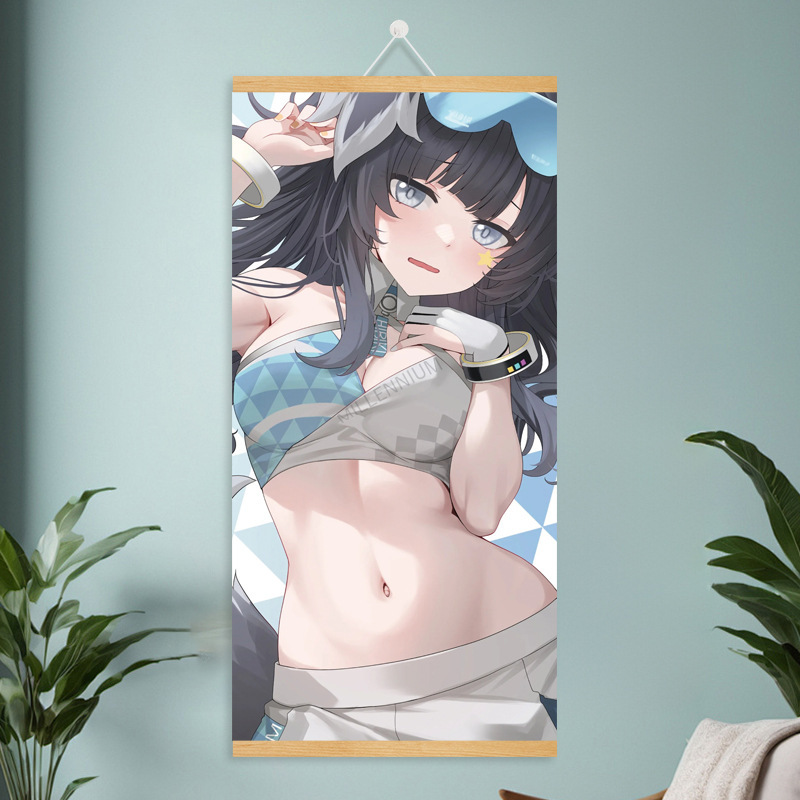 漫画コミック甘くてかわいい女の子ポスター工場ドロップシッピング無垢材スクロール吊り絵画越境電子商取引 Xiyin|undefined