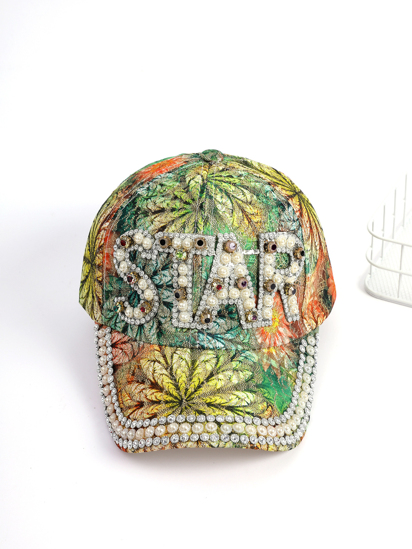 Sombrero de las mujeres de estilo coreano todo partido con lentejuelas gorra de béisbol de diamantes carta de verano de moda protección solar