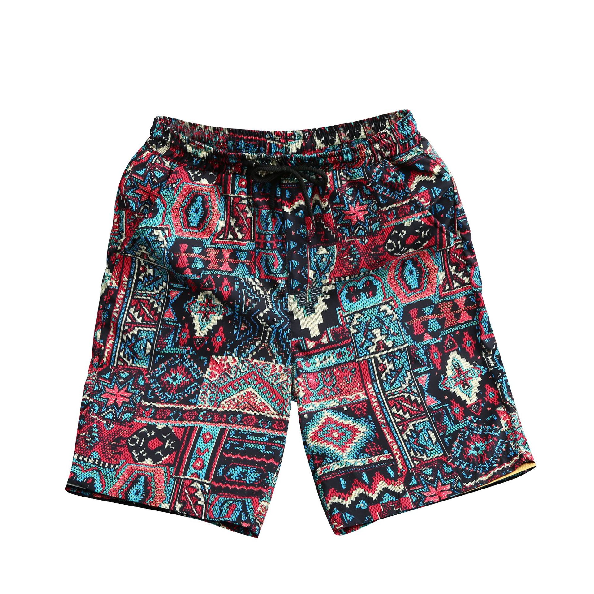 Men's Quick-Dry Polyester Casual Shorts 5" Elastic Waist Beach Running Lightweight Breathable Summer Sports_voghion.com