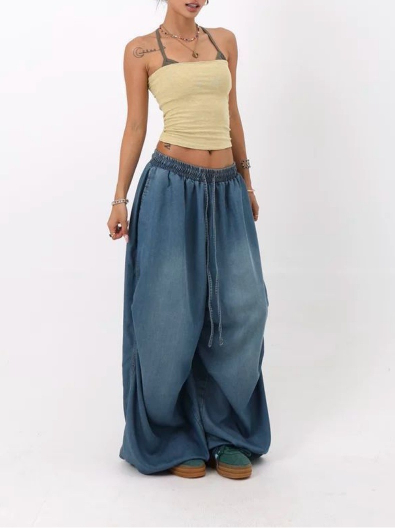 Cross-Border European And Versatile Jeans For Women 2025 American Retro High Street Wide-Leg Loose Long Pants Trendy Ins_ecoleips.com