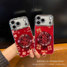 发财转盘适用S50 X300 新年手机壳套Y500pro马年红色喜庆支架批发