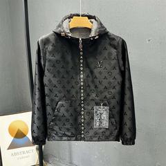 潮牌男士时尚印花连帽夹克衫2025秋季新款青年流行开衫外套上衣服