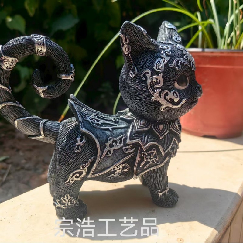 跨境新品Mysterious blackcat statue神秘黑猫雕像家居装饰品摆件|undefined