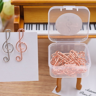 Electroplated Metal Musical Note Paper Clip Treble Clef Pin High Note Musical Symbol Trumpet Pin Student Gift