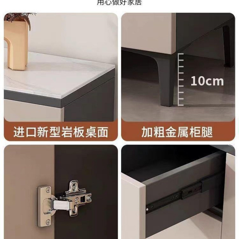 新岩板餐边柜家用简约茶水柜客厅轻奢置物柜厨房轻奢储物柜木|undefined