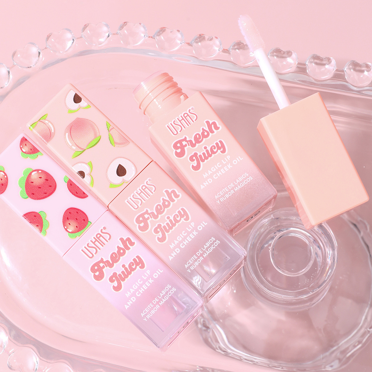 USHAS Cross-Border Spot Amazon esmalte labial hidratante impermeable óleo labial