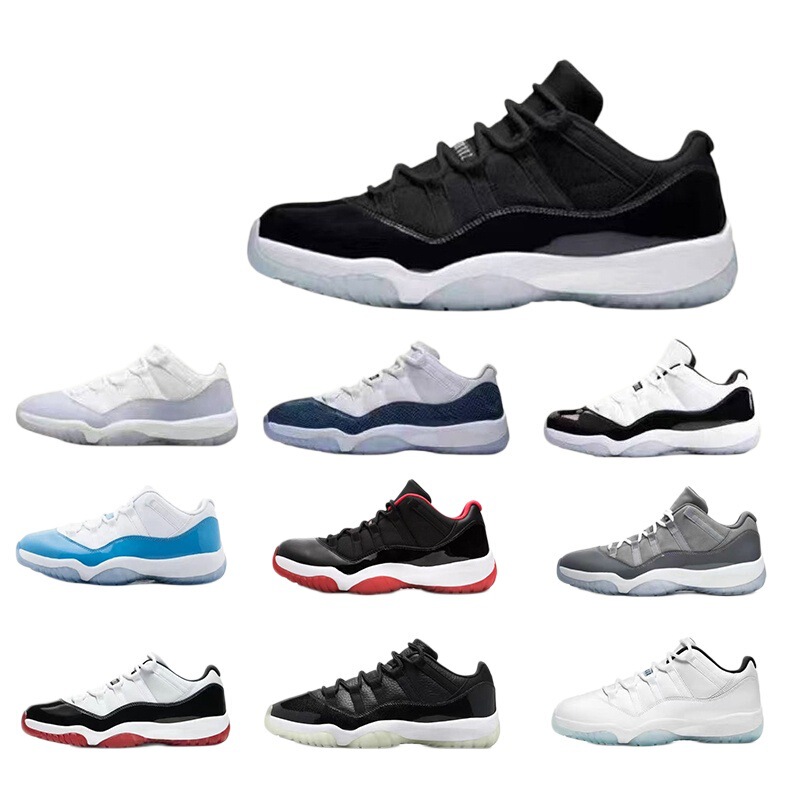 Cross-Border New Model Aj11 Low-Top Black and White North Carolina Blue Basketball Shoes Trendy Color-Blocking Casual Versatile Sports Shoes for Men and Women