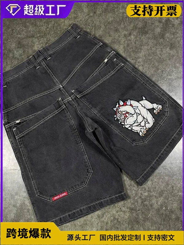 Джинсовые шорты, хип‑хоп готика, свободный крой, размеры S–XXL
