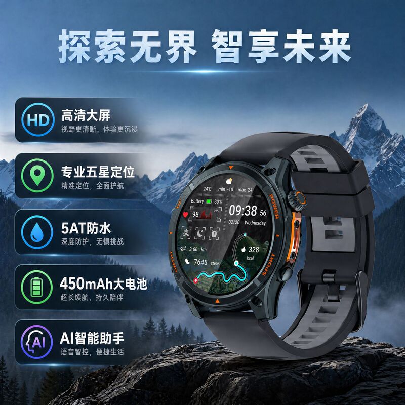 Men's Waterproof Sports Smartwatch ⌚️ Apple Bluetooth top-of-the-line multifunctional running-specific new watch