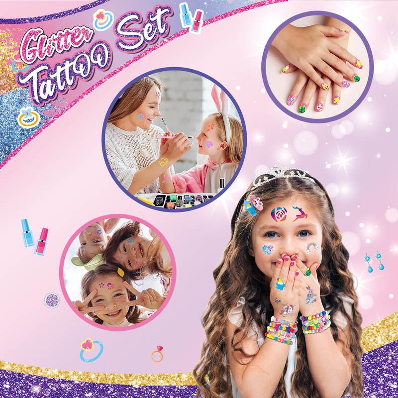 Christmas Halloween Theme DIY Children Tattoo suit Sticker Nail Polish Cosmetic Earrings Necklace Jewelry Toys