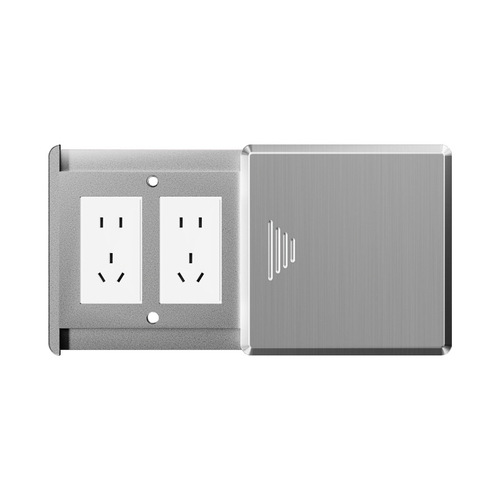 International electrician stainless steel flat push ground plug five-hole USB all-copper power socket waterproof multi-function network plug