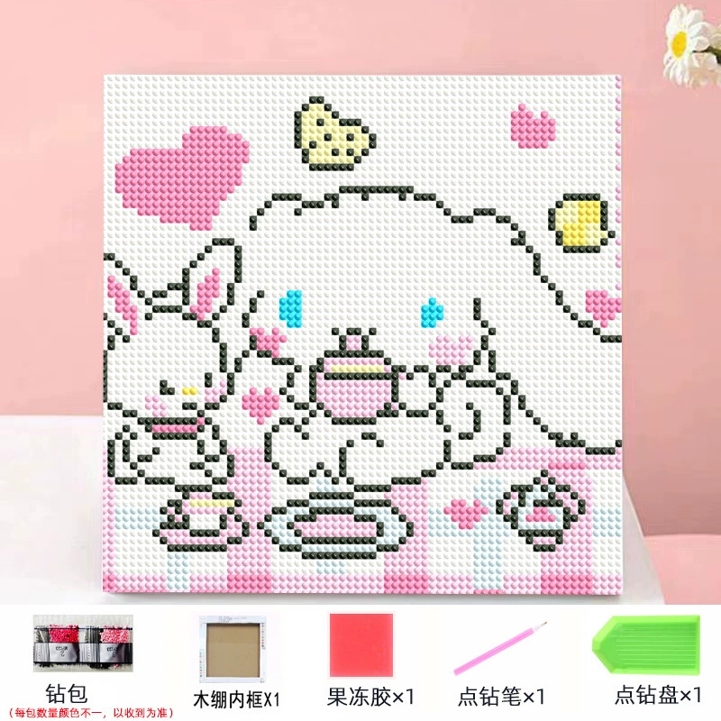 Набор алмазной мозаики DIY Kuromi и мультфильмы 20×20 см, рамка-наклейка, детское творчество
