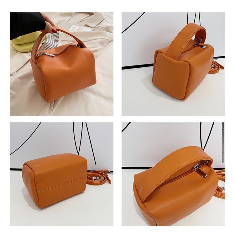 Streetwear Solid Color Square Zipper Handbag display picture 1