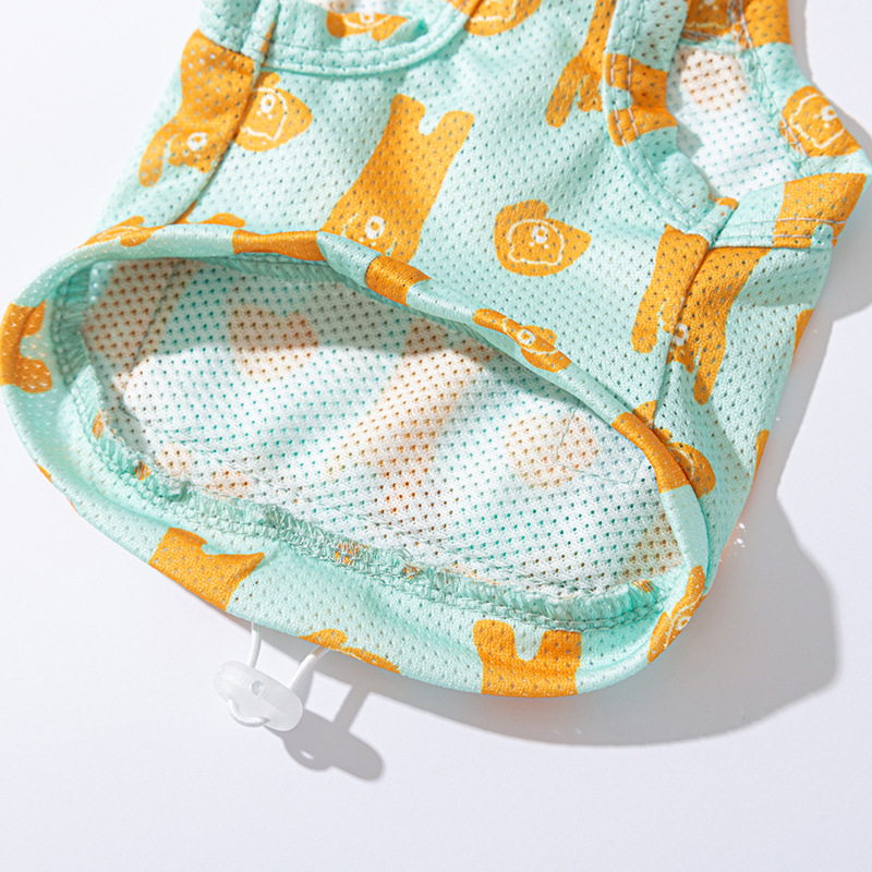 Verano perro elástico oso tracción sandala sombrero set gatito refrigeración Teddy Bear mascota ropa de perro