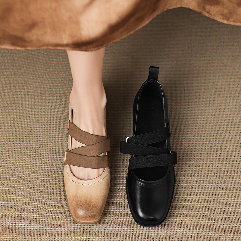 Giày Mary Jane nữ quai ngang gót xuồng 4 cm, phong cách ballet retro — đen chi tiết 8