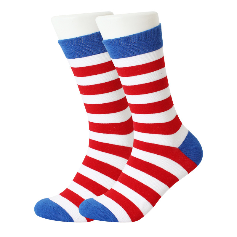 Comercio exterior ropa interior ropa de dormir calcetines divertidos para hombres día de la independencia regalos novedades