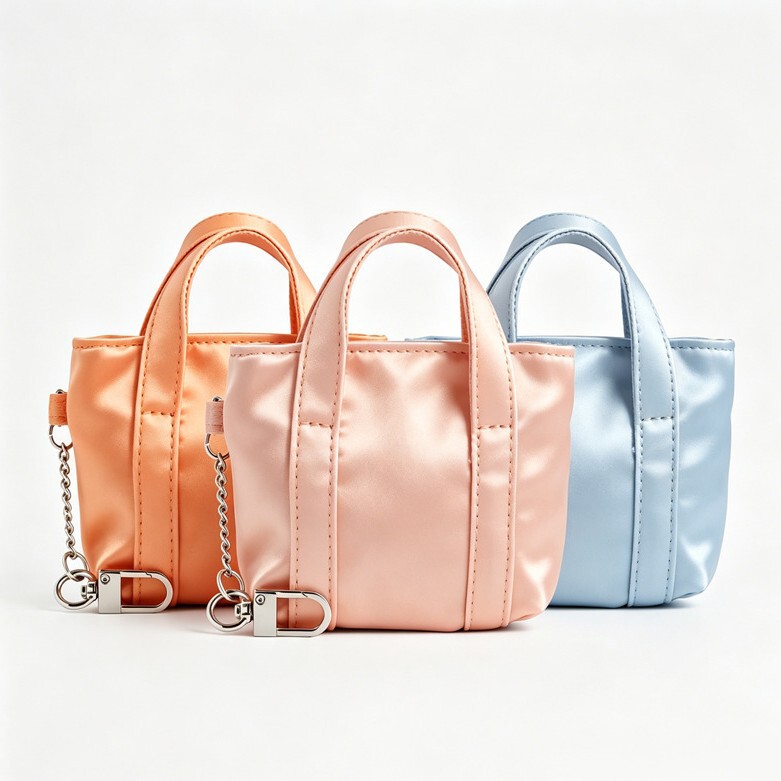 Gentle Glossy Satin Mini Handbag, Niche Chain Coin and Card Holder, Portable Lipstick and Earphone Storage Pouch Gentle Glossy Satin Mini Handbag, Niche Chain Coin and Card Holder, Portable Lipstick and Earphone Storage Pouch