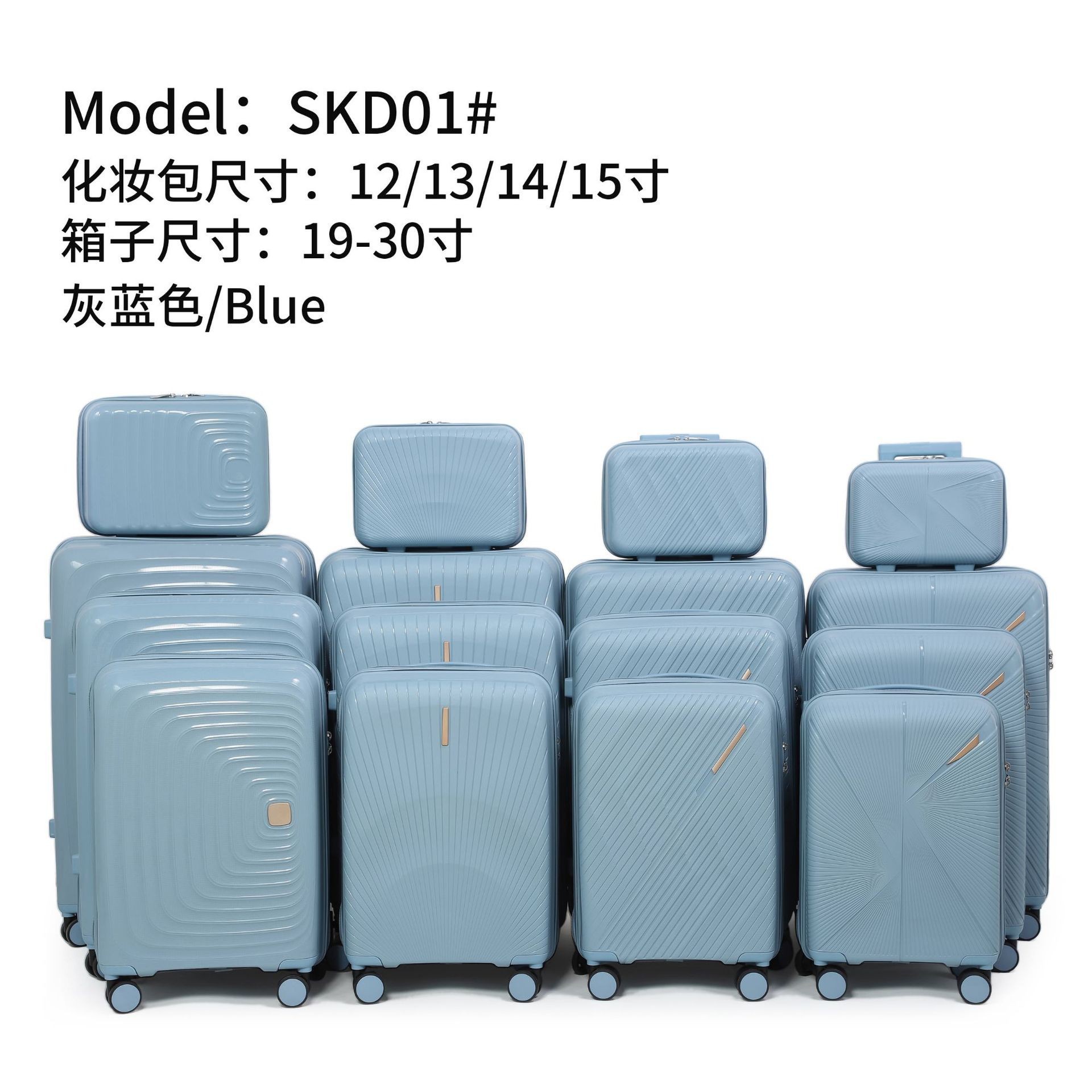 Procesamiento personalizado pp pull-bar caja de gran capacidad combinación universal contraseña equipaje conjunto de equipaje de embarque