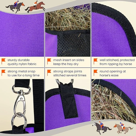WLS Equestrian Supplies: Прочная Пористая Травяная Сетчатая Карманная Кормушка для Лошадей - Легко в использовании!