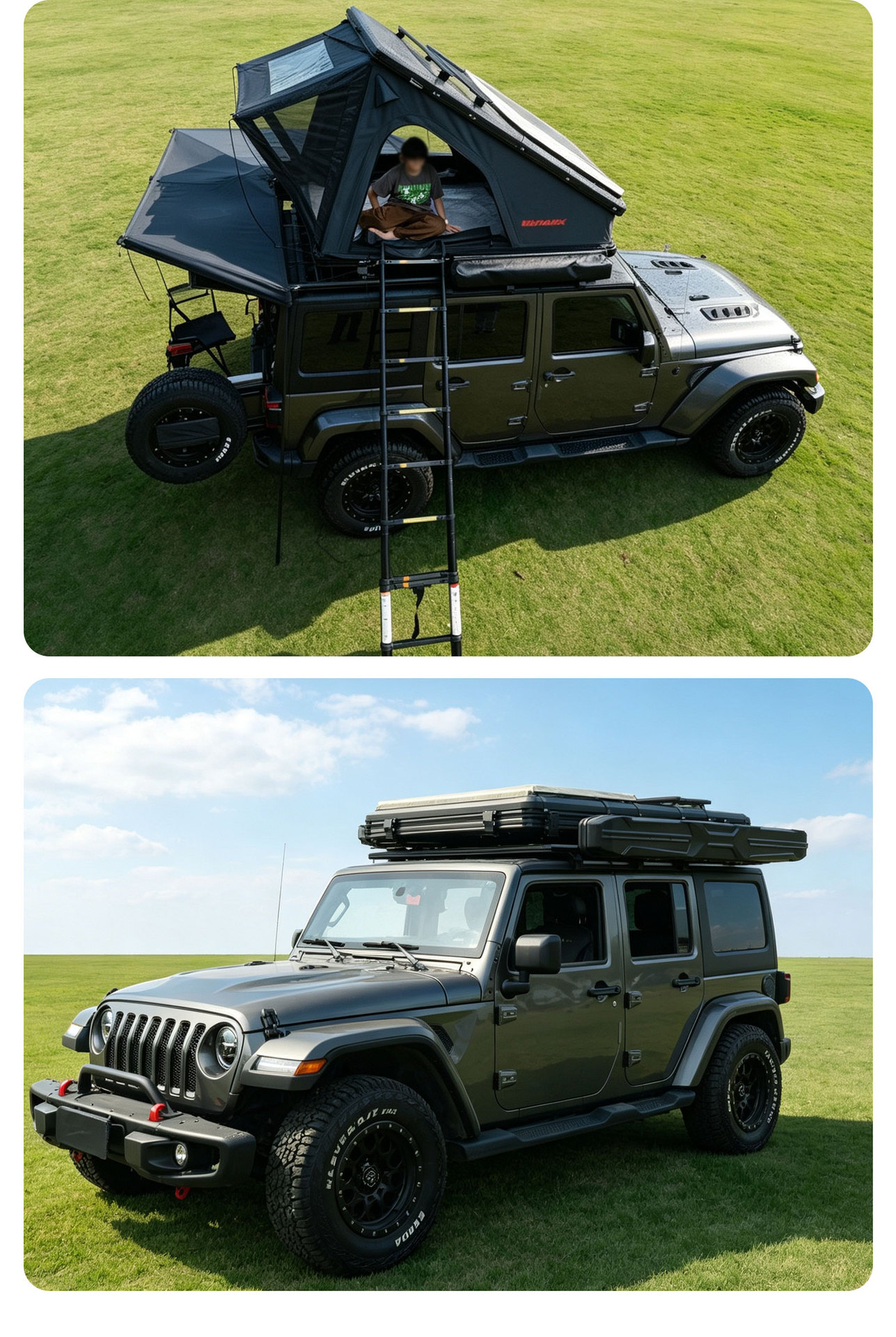 Car tent, off-road camping tent, outdoor camping tent, solar panel, waterproof, sunproof, aluminum alloy car roof tent