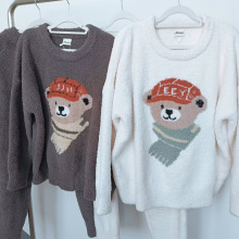 软绵绵情侣日系秋冬季睡衣女可爱小熊保暖加厚长袖男士家居服套装