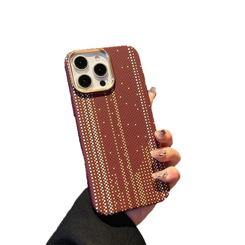适用iPhone17promax凯夫拉纹手机壳夜光磁吸苹果16超薄PC全包护套|undefined