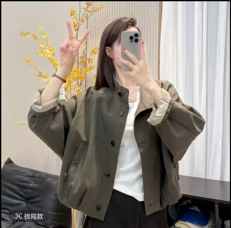 2025年秋款外套女宽松休闲韩版开衫长袖工装外套夹克衫上衣学院风|undefined