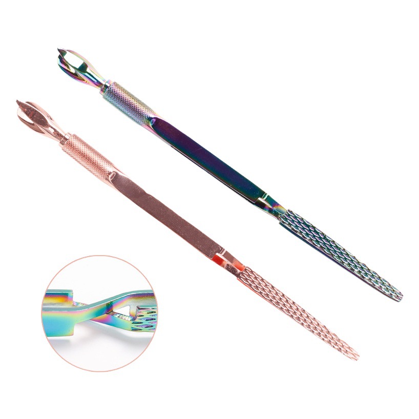Arte de uñas transfronterizo Pinzas de clip de conformación de cristal Extensión multiusos de doble cabeza Clip de conformación Herramienta de Arte de uñas de empuje de acero