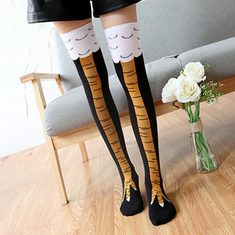 Hot-Selling Thigh-High Socks, Chicken Claw Socks, Trendy on Instagram and Douyin, Quirky Lolita Jk Happy Socks with Beautiful Leg 3D Patterns