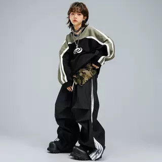 少儿hiphop街舞演出服男童嘻哈美式运动套装女童酷帅儿童街舞潮服