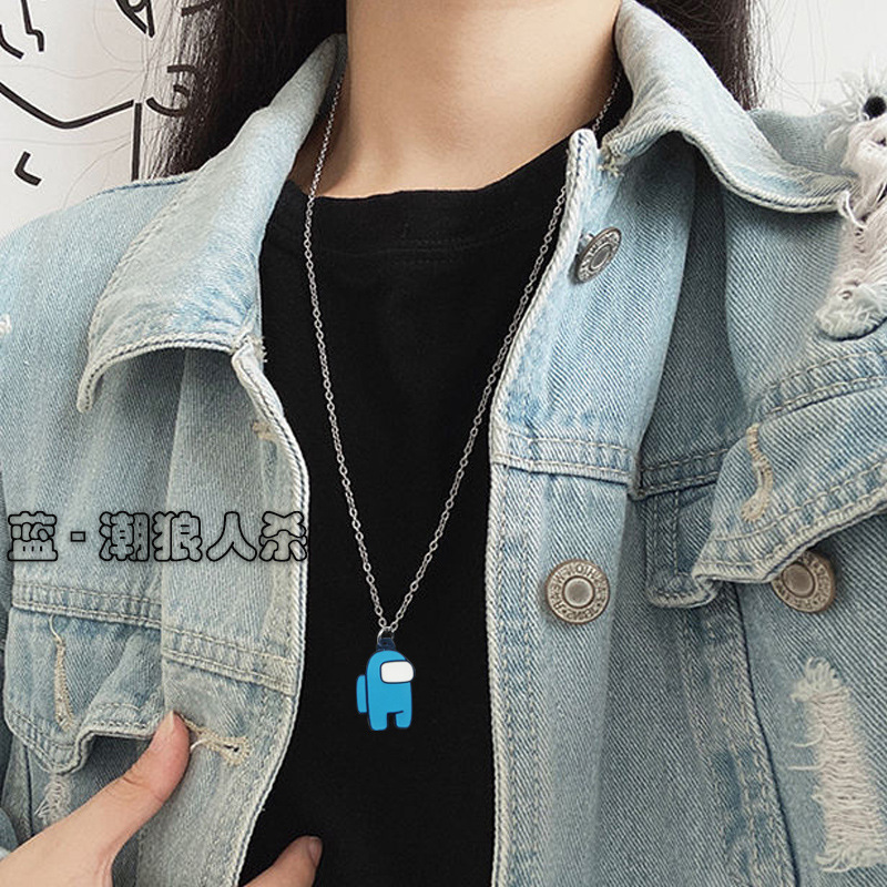 Corea del Sur INS en línea juego de celebridades espacio periférico Hombre Lobo matando collar de dibujos animados joyería estudiante regalo accesorios hombres y mujeres moda