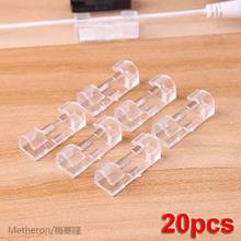 20Pcs Self Stick Wire Cable Cord Clips Clamp Table Wall Tidy