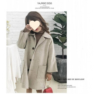 Girls' Spring 2025 Children's Double-Sided All-Match Woolen Coat Korean Style Children's Spring and Autumn Woolen Coat Coat