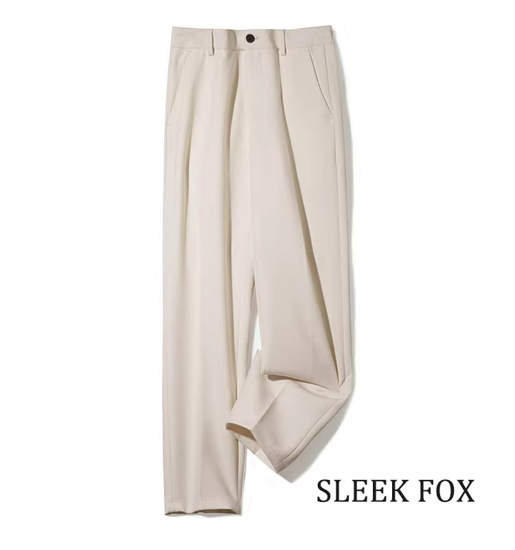 Summer Draped Thin Suit Men Loose Straight Ice Silk Trousers Plus Size Casual Light Luxury Dress Pants_mkmklike.com