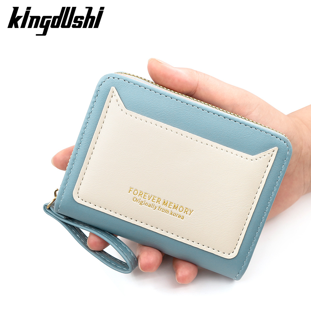 Cartera de dama simple coreana corta tarjeta de órgano hebilla bolso de cambio bolso de cremallera bolso de mano