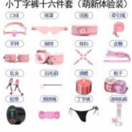 情趣内裤侧绑带简约T字裤女士低组合套装 皮革毛绒 一件代发