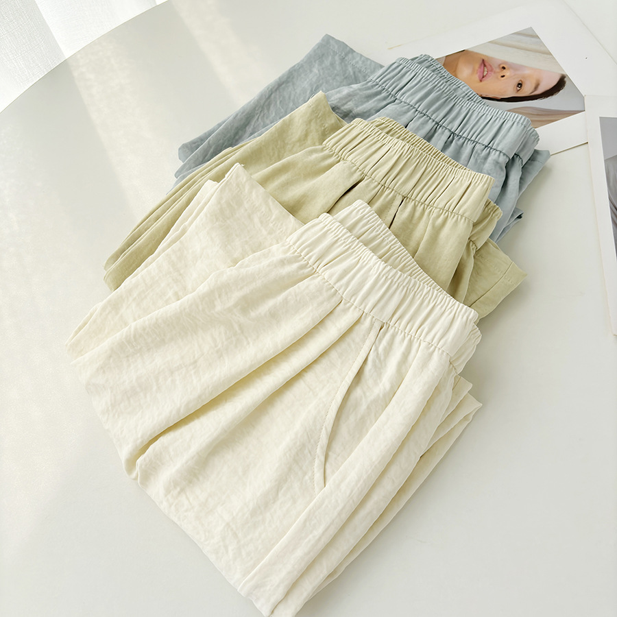 Women's Daily Simple Style Solid Color Full Length Pleated Casual Pants Straight Pants display picture 19